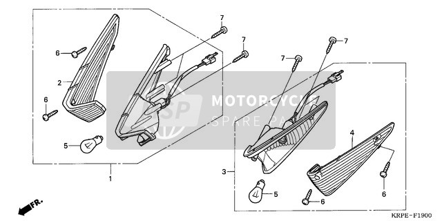 Honda SCV100 2003 Blinker Vorne für ein 2003 Honda SCV100